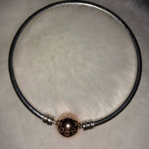 Pandora silver rose gold bracelet bangle